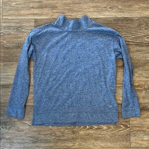 GapFit Girls Size Large Blue Turtleneck Brushed Jersey Athletic Top